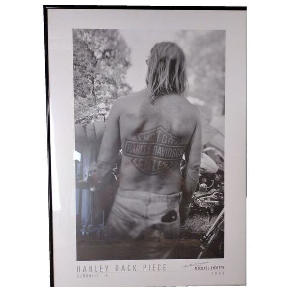 michael lichter harley davidson Other - Michael Lichter 1999 "Harley Back Piece"  Poster Print Harley Davidson SIGNED